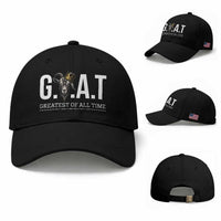 Funny Goat Lover Baseball Cap Motivational Quote Crowned G O A T Style