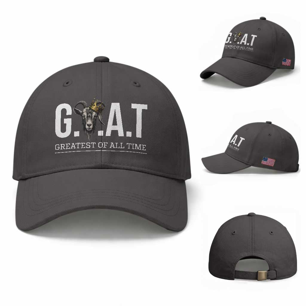 Funny Goat Lover Baseball Cap Motivational Quote Crowned G O A T Style