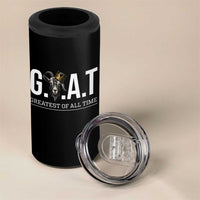 Funny Goat Lover 4 in 1 Can Cooler Tumbler Motivational Quote Crowned G O A T Style