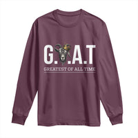 Funny Goat Lover Long Sleeve Shirt Motivational Quote Crowned G O A T Style - Wonder Print Shop