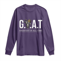 Funny Goat Lover Long Sleeve Shirt Motivational Quote Crowned G O A T Style - Wonder Print Shop