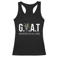 Funny Goat Lover Racerback Tank Top Motivational Quote Crowned G O A T Style - Wonder Print Shop