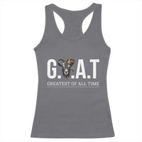Funny Goat Lover Racerback Tank Top Motivational Quote Crowned G O A T Style - Wonder Print Shop
