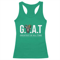 Funny Goat Lover Racerback Tank Top Motivational Quote Crowned G O A T Style - Wonder Print Shop