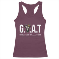Funny Goat Lover Racerback Tank Top Motivational Quote Crowned G O A T Style - Wonder Print Shop
