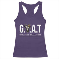 Funny Goat Lover Racerback Tank Top Motivational Quote Crowned G O A T Style - Wonder Print Shop