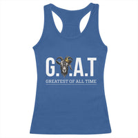 Funny Goat Lover Racerback Tank Top Motivational Quote Crowned G O A T Style - Wonder Print Shop