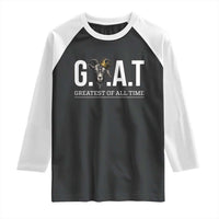 Funny Goat Lover Raglan Shirt Motivational Quote Crowned G O A T Style - Wonder Print Shop