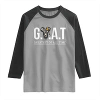 Funny Goat Lover Raglan Shirt Motivational Quote Crowned G O A T Style - Wonder Print Shop