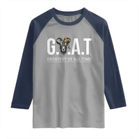 Funny Goat Lover Raglan Shirt Motivational Quote Crowned G O A T Style - Wonder Print Shop