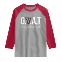 Funny Goat Lover Raglan Shirt Motivational Quote Crowned G O A T Style - Wonder Print Shop
