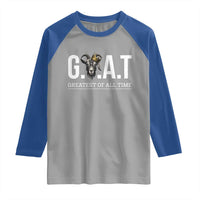 Funny Goat Lover Raglan Shirt Motivational Quote Crowned G O A T Style - Wonder Print Shop