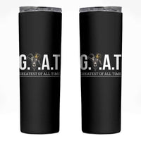 Funny Goat Lover Skinny Tumbler Motivational Quote Crowned G O A T Style