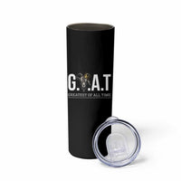 Funny Goat Lover Skinny Tumbler Motivational Quote Crowned G O A T Style