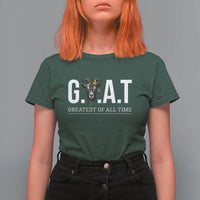 Funny Goat Lover T Shirt For Women Motivational Quote Crowned G O A T Style - Wonder Print Shop
