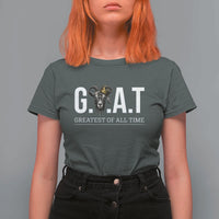 Funny Goat Lover T Shirt For Women Motivational Quote Crowned G O A T Style - Wonder Print Shop