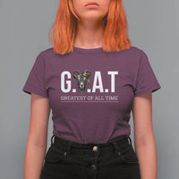 Funny Goat Lover T Shirt For Women Motivational Quote Crowned G O A T Style - Wonder Print Shop