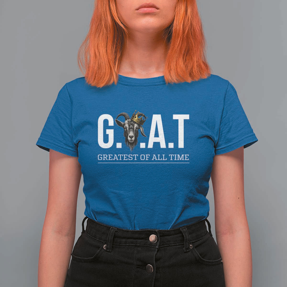 Funny Goat Lover T Shirt For Women Motivational Quote Crowned G O A T Style - Wonder Print Shop