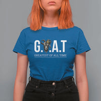 Funny Goat Lover T Shirt For Women Motivational Quote Crowned G O A T Style - Wonder Print Shop