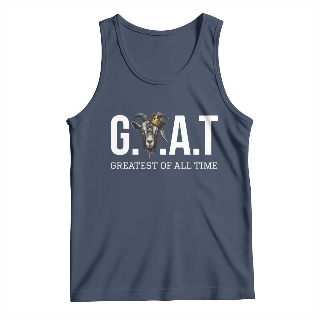 Funny Goat Lover Tank Top Motivational Quote Crowned G O A T Style - Wonder Print Shop