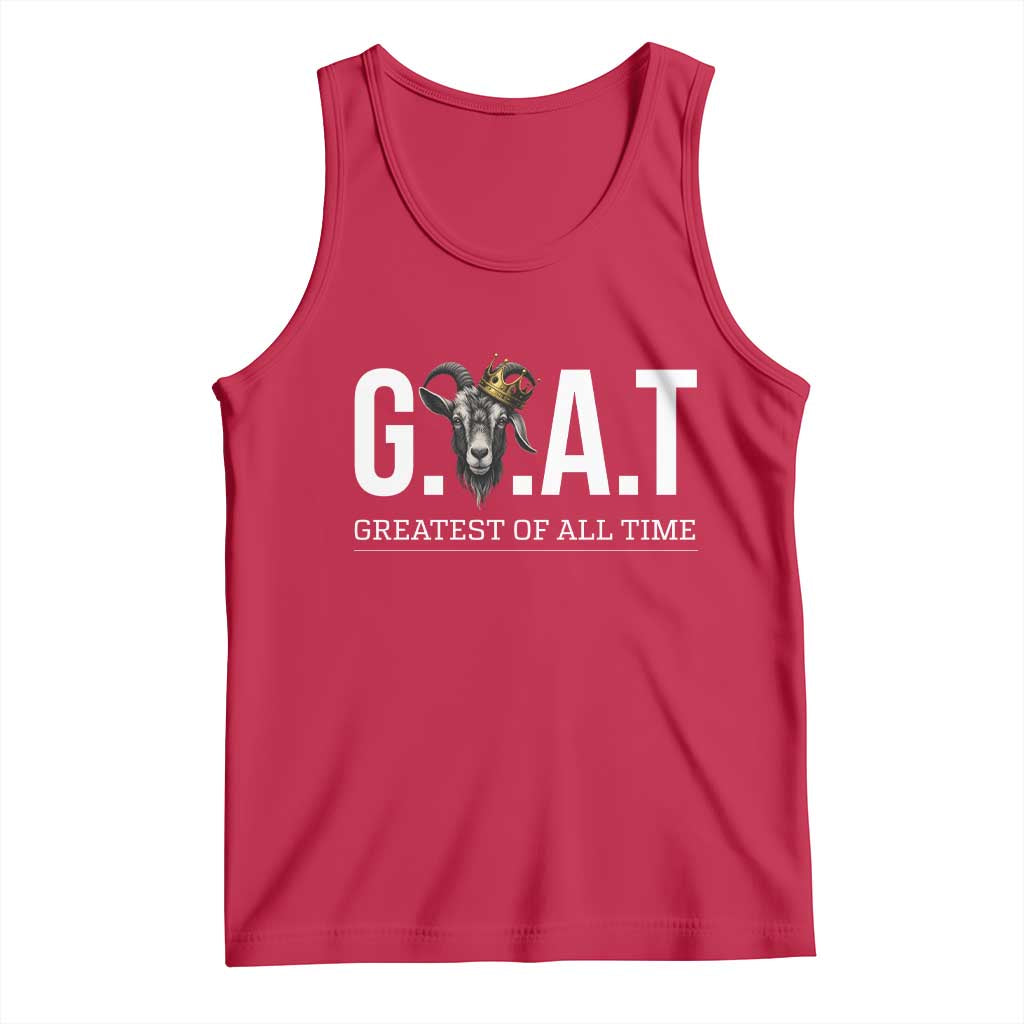 Funny Goat Lover Tank Top Motivational Quote Crowned G O A T Style - Wonder Print Shop