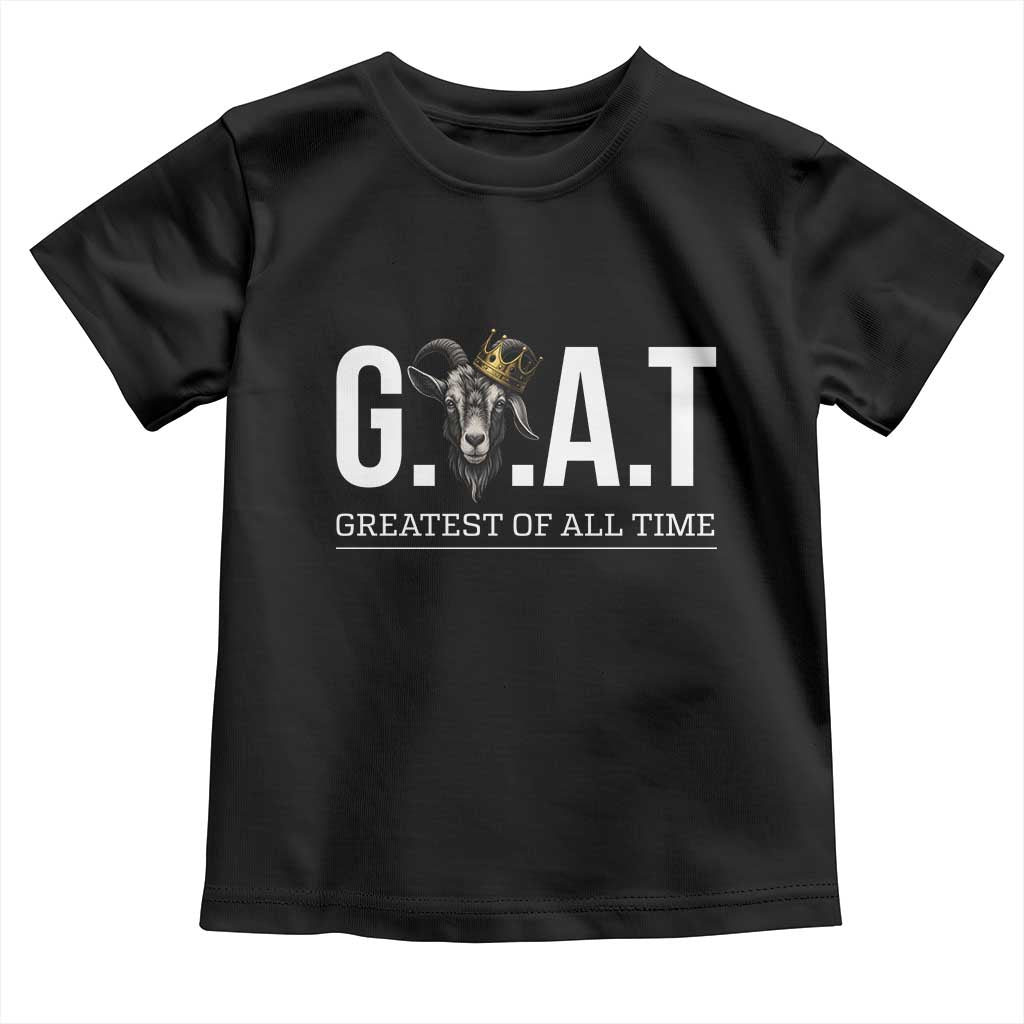 Funny Goat Lover Toddler T Shirt Motivational Quote Crowned G O A T Style - Wonder Print Shop