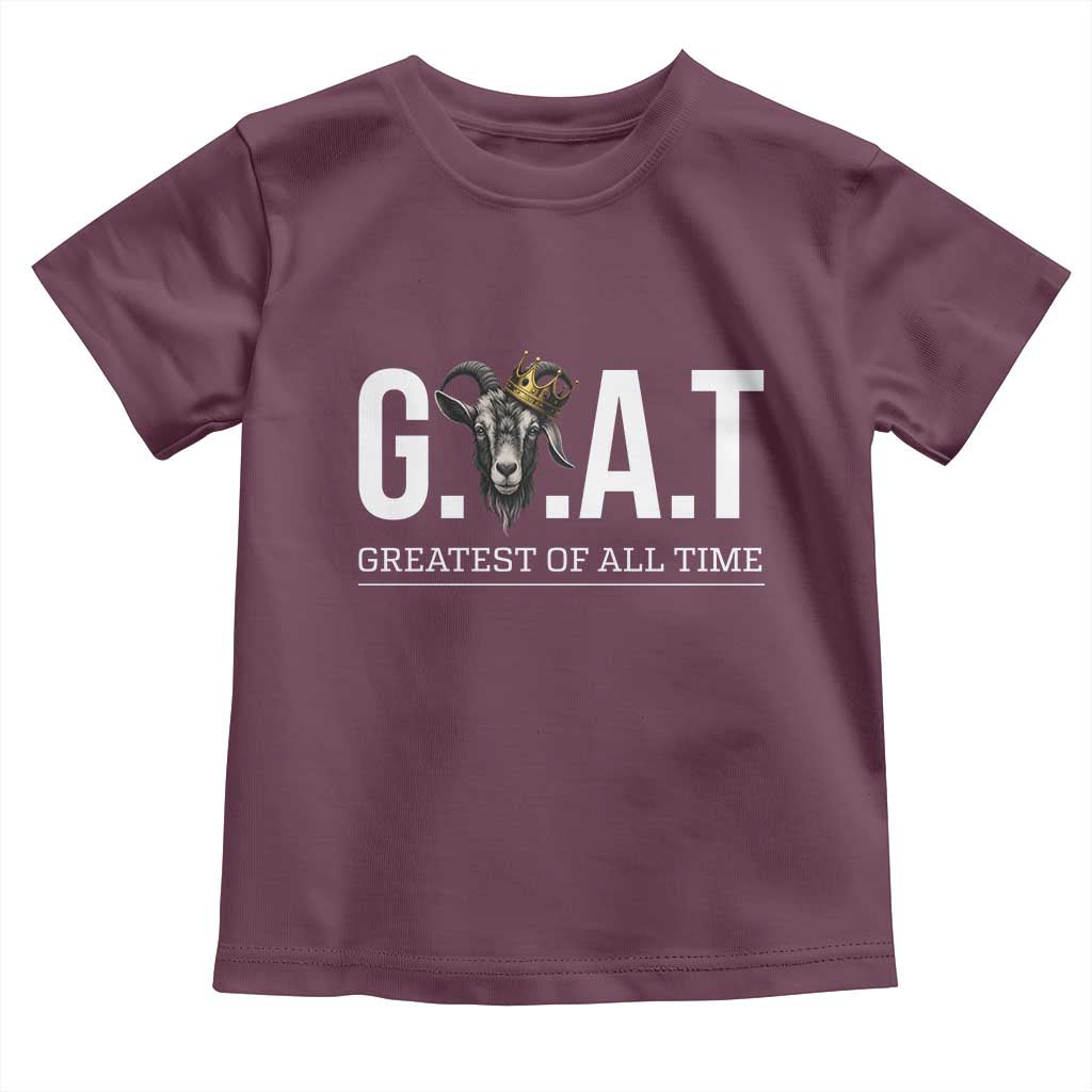 Funny Goat Lover Toddler T Shirt Motivational Quote Crowned G O A T Style - Wonder Print Shop