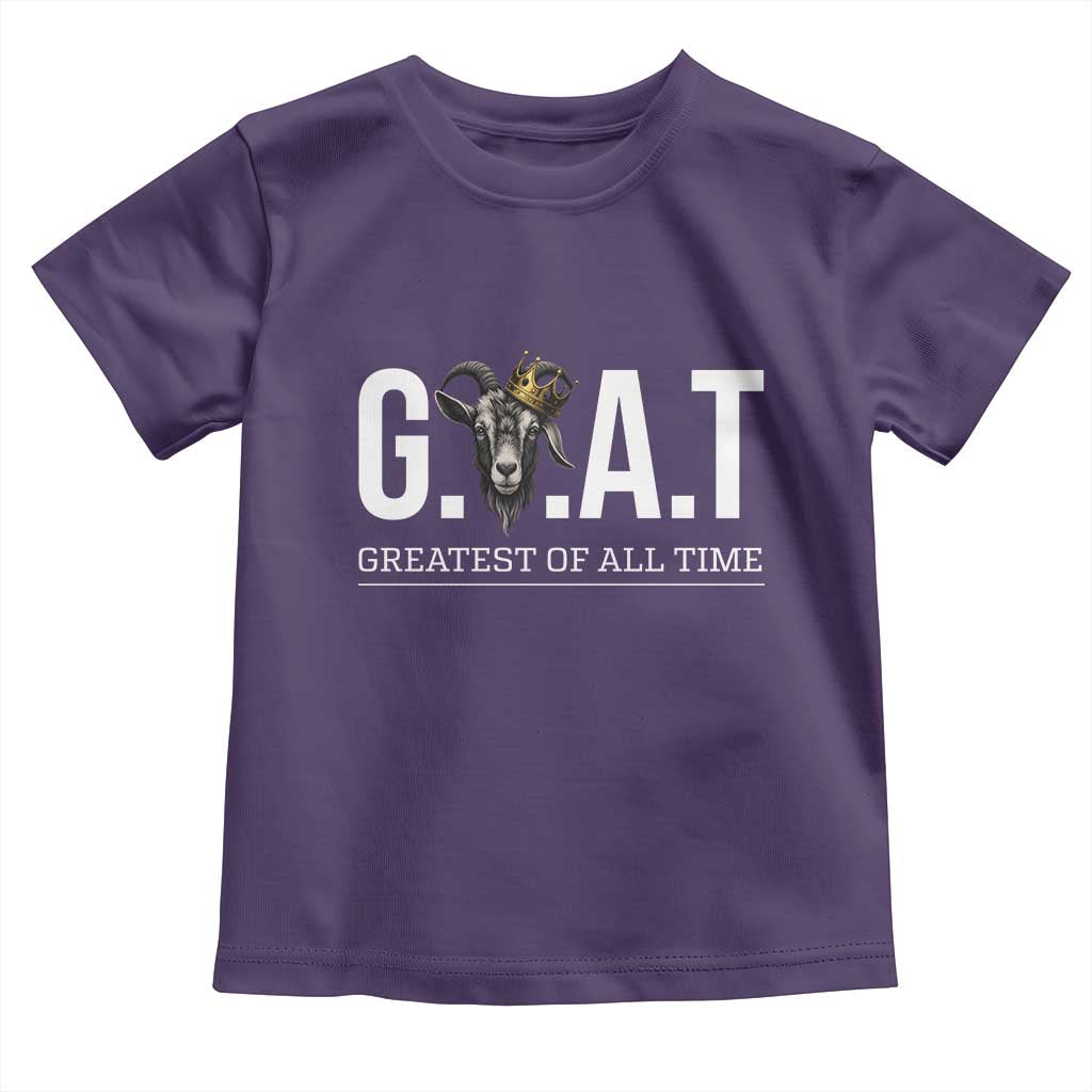 Funny Goat Lover Toddler T Shirt Motivational Quote Crowned G O A T Style - Wonder Print Shop