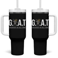 Funny Goat Lover Tumbler With Handle Motivational Quote Crowned G O A T Style