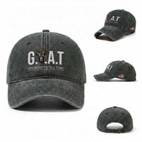 Funny Goat Lover Washed Cotton Baseball Cap Motivational Quote Crowned G O A T Style