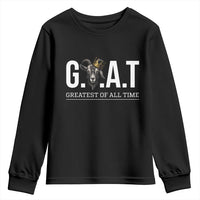 Funny Goat Lover Youth Sweatshirt Motivational Quote Crowned G O A T Style - Wonder Print Shop