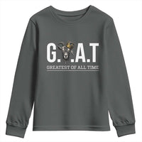 Funny Goat Lover Youth Sweatshirt Motivational Quote Crowned G O A T Style - Wonder Print Shop