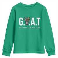Funny Goat Lover Youth Sweatshirt Motivational Quote Crowned G O A T Style - Wonder Print Shop