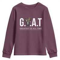 Funny Goat Lover Youth Sweatshirt Motivational Quote Crowned G O A T Style - Wonder Print Shop