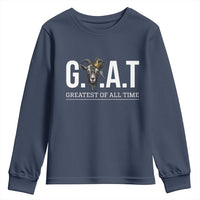 Funny Goat Lover Youth Sweatshirt Motivational Quote Crowned G O A T Style - Wonder Print Shop