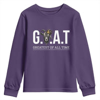Funny Goat Lover Youth Sweatshirt Motivational Quote Crowned G O A T Style - Wonder Print Shop