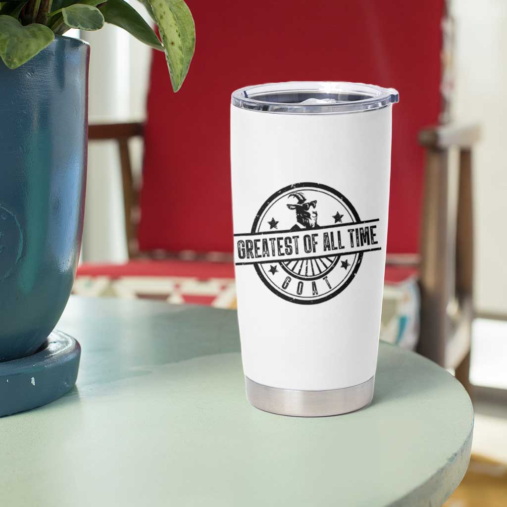 Funny Cool Goat With Sunglasses Tumbler Cup Animal Lover Farm Gift