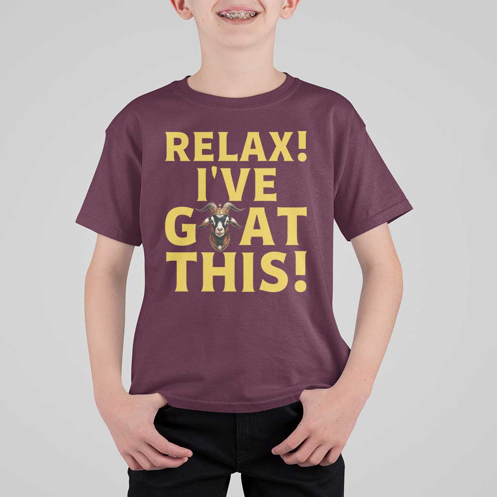 Funny Goat Humor T Shirt For Kid Relax I Have Goat This - Wonder Print Shop
