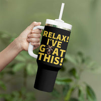 Funny Goat Humor Tumbler With Handle Relax I Have Goat This