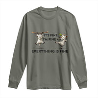 It Is Fine I Am Fine Everything Is Fine Long Sleeve Shirt Funny Goat Lover Gift - Wonder Print Shop