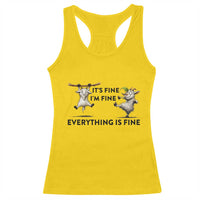 It Is Fine I Am Fine Everything Is Fine Racerback Tank Top Funny Goat Lover Gift - Wonder Print Shop