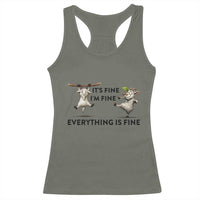 It Is Fine I Am Fine Everything Is Fine Racerback Tank Top Funny Goat Lover Gift - Wonder Print Shop