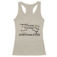 It Is Fine I Am Fine Everything Is Fine Racerback Tank Top Funny Goat Lover Gift - Wonder Print Shop