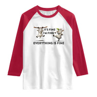 It Is Fine I Am Fine Everything Is Fine Raglan Shirt Funny Goat Lover Gift - Wonder Print Shop