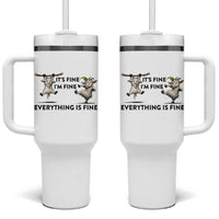 It Is Fine I Am Fine Everything Is Fine Tumbler With Handle Funny Goat Lover Gift