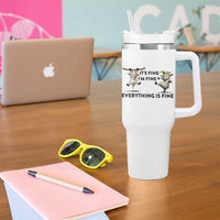 It Is Fine I Am Fine Everything Is Fine Tumbler With Handle Funny Goat Lover Gift