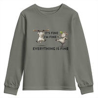 It Is Fine I Am Fine Everything Is Fine Youth Sweatshirt Funny Goat Lover Gift - Wonder Print Shop