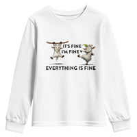 It Is Fine I Am Fine Everything Is Fine Youth Sweatshirt Funny Goat Lover Gift - Wonder Print Shop