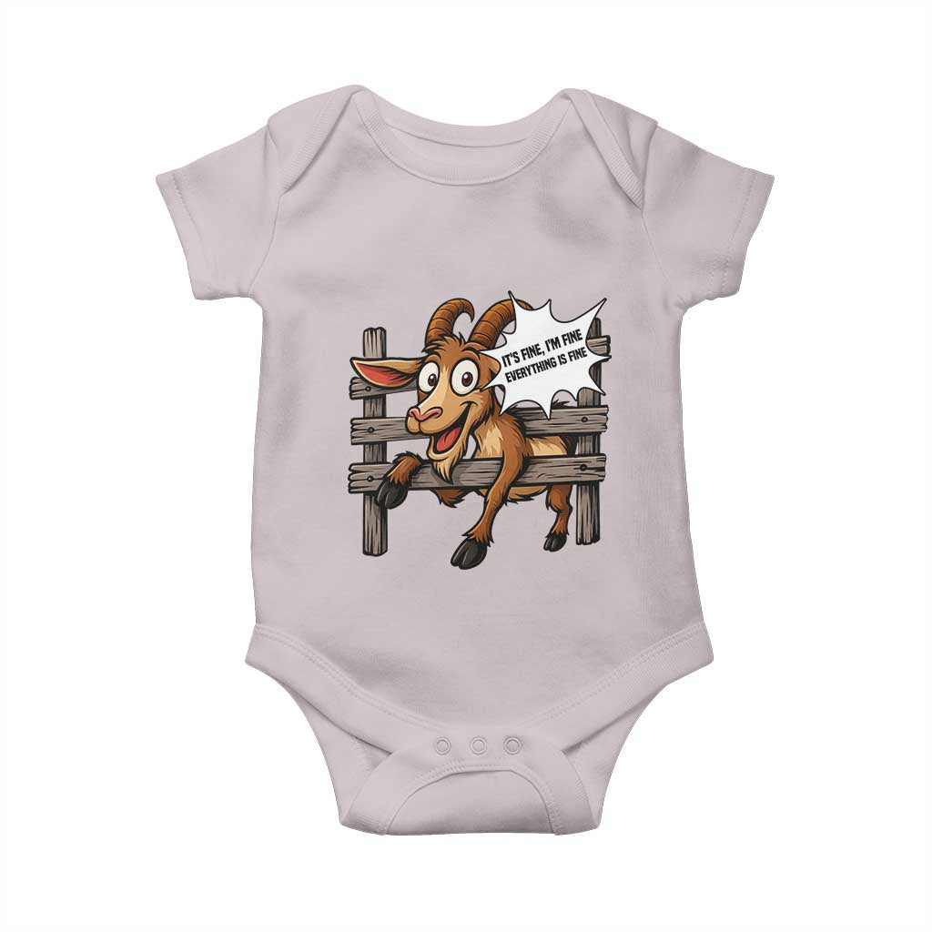 Funny Goat Baby Onesie It Is Fine I Am Fine Everything Is Fine - Wonder Print Shop