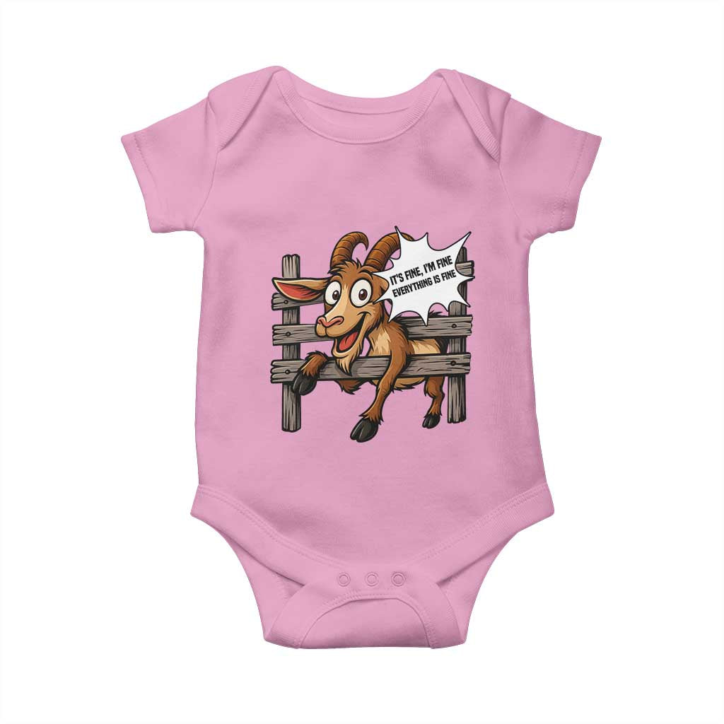 Funny Goat Baby Onesie It Is Fine I Am Fine Everything Is Fine - Wonder Print Shop